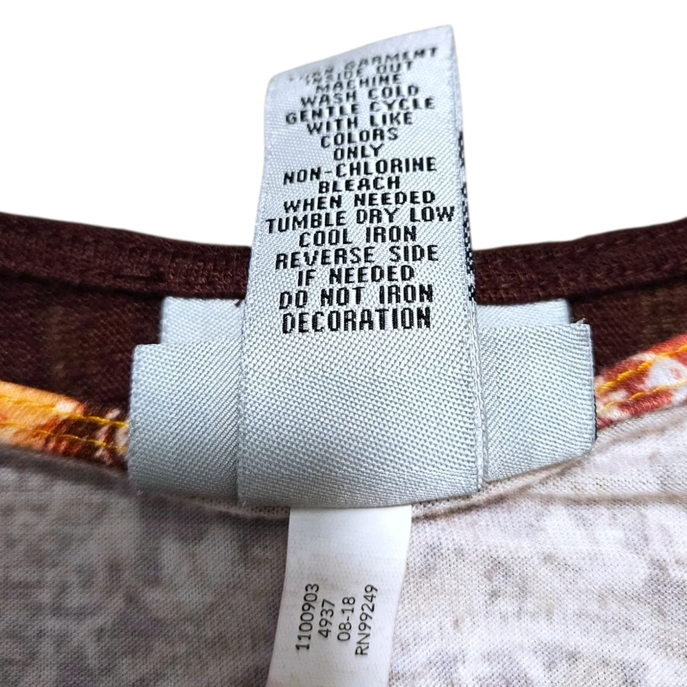 Catherines 3X Sleeveless Embellished Top Boho Baroque Paisley Gold Rhinestone - Picture 8 of 11